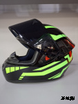 Шлем интеграл HETOSHI XD1-225 цв. Черно-зеленый  р. M