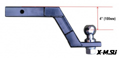 Фаркоп с шаром 50 мм, занижение 4&quot; (100 мм) (Комплект с установкой)